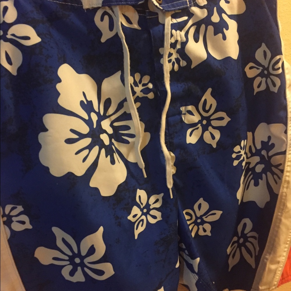 no boundaries men blue/white swim thrunks sz L - Picture 9 of 14